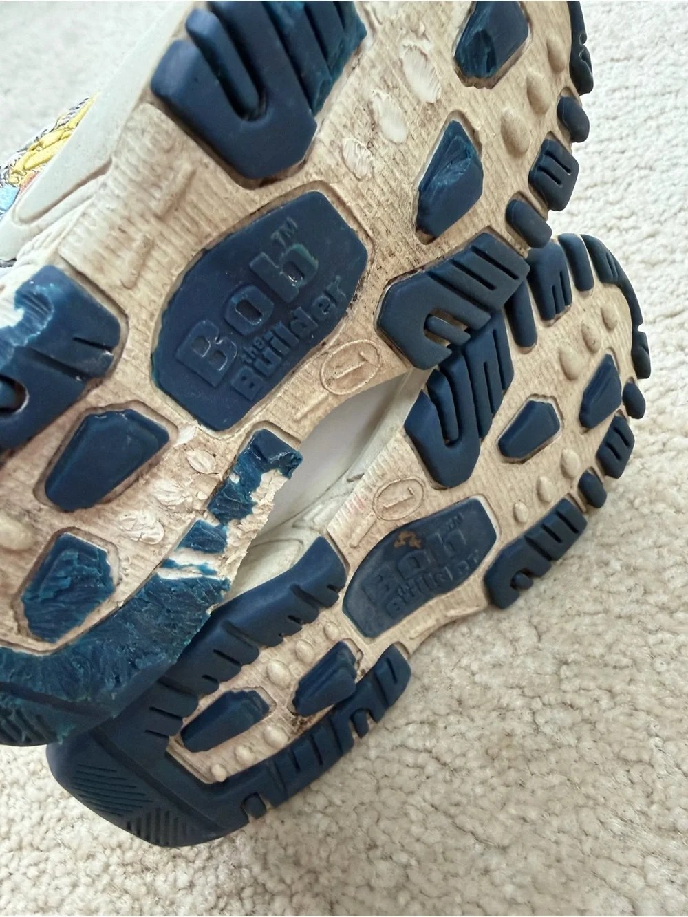 Vintage Y2K Bob The Builder Toddler Size 7 Kids Character Zip Sneakers Shoe 2002